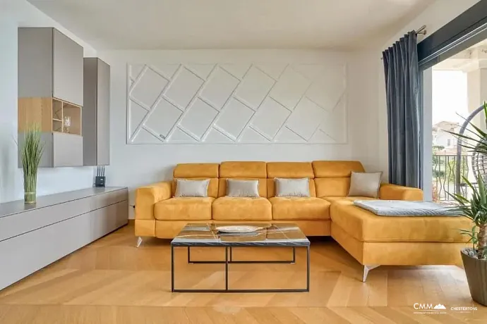 3-Zimmer-Wohnung, 90 m², Blizikuće — Blick auf Sveti Stefan