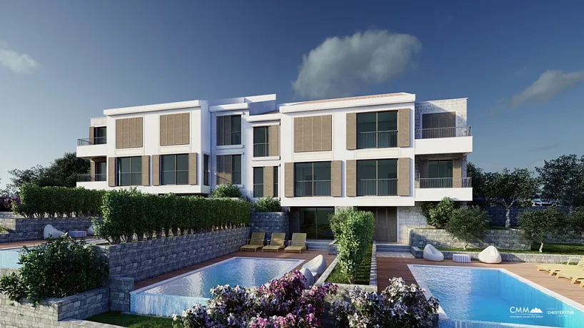 4 Stadthäuser zum Verkauf in einem Komplex in Rezevici, in der Nähe von Budva