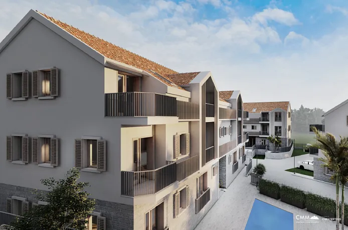 Wohnungen zum Verkauf in Risno in einem neuen Komplex in der Nähe des Meeres