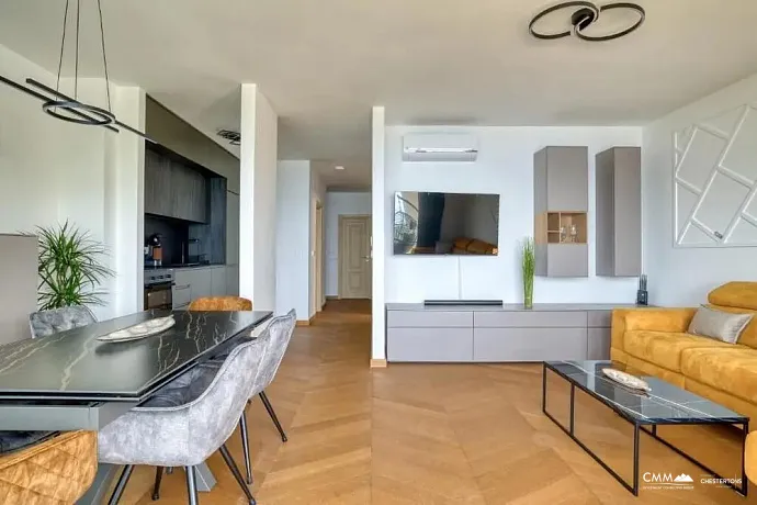 3-Zimmer-Wohnung, 90 m², Blizikuće — Blick auf Sveti Stefan