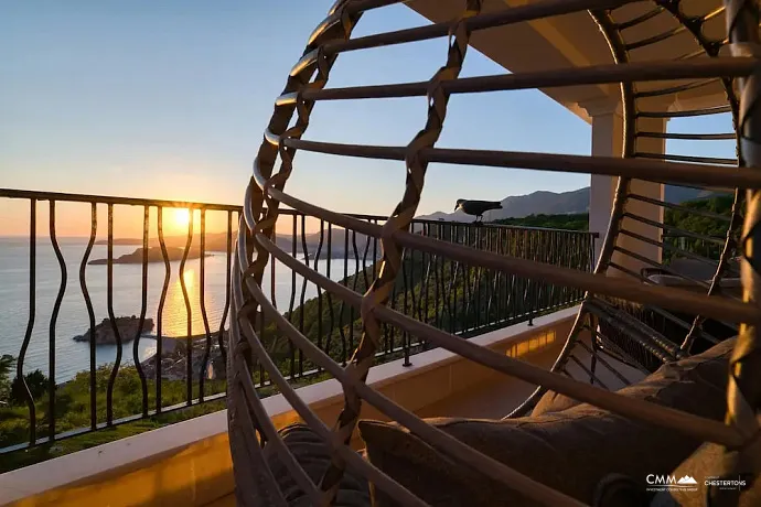 3-Zimmer-Wohnung, 90 m², Blizikuće — Blick auf Sveti Stefan