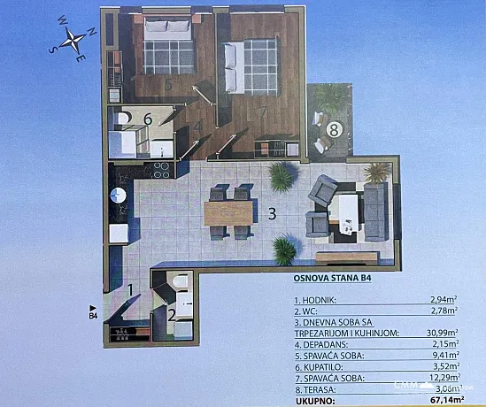 Moderner Wohnkomplex im Zentrum von Bar