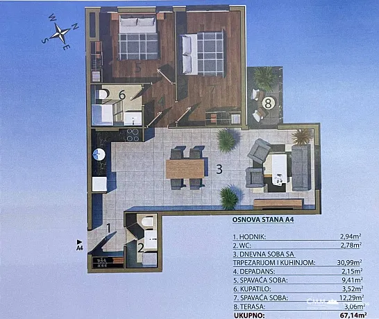 Moderner Wohnkomplex im Zentrum von Bar