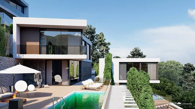 Grundstück 2.228 m² mit Projekt für 5 Luxusvillen und Panoramablick aufs Meer — Kavač