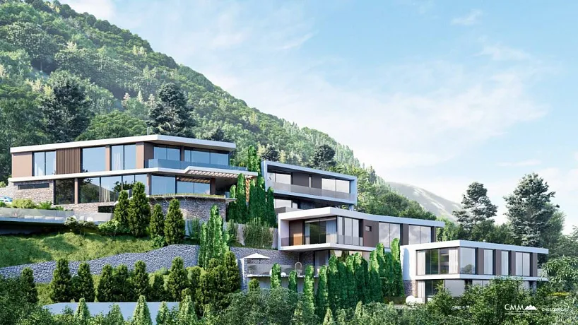 Grundstück 2.228 m² mit Projekt für 5 Luxusvillen und Panoramablick aufs Meer — Kavač