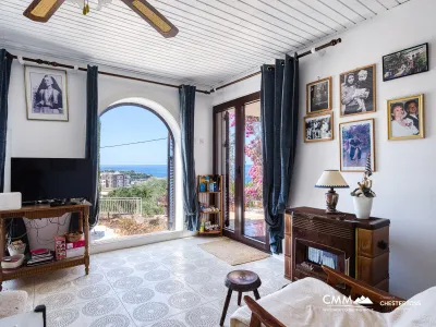 Haus in Dobra Voda mit Panoramablick auf das Meer