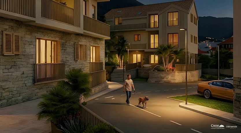 Wohnungen zum Verkauf in Risno in einem neuen Komplex in der Nähe des Meeres