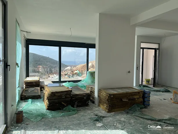 Neue Villa mit Panoramablick auf das Meer in Buljarica