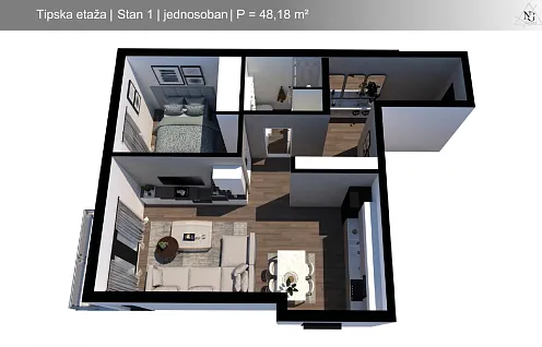 Zu verkaufende Wohnung in Rafailovici in toller Lage