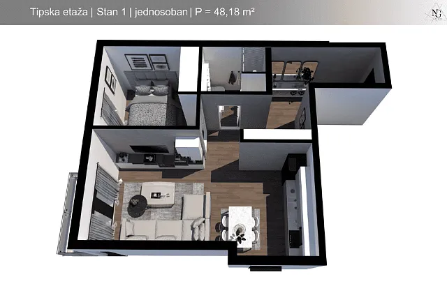 Zu verkaufende Wohnung in Rafailovici in toller Lage