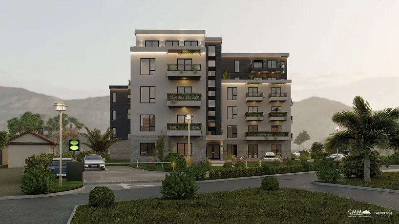 Das neue, moderne Gebäude bietet eine Reihe von Apartments mit einem, zwei oder drei Schlafzimmern