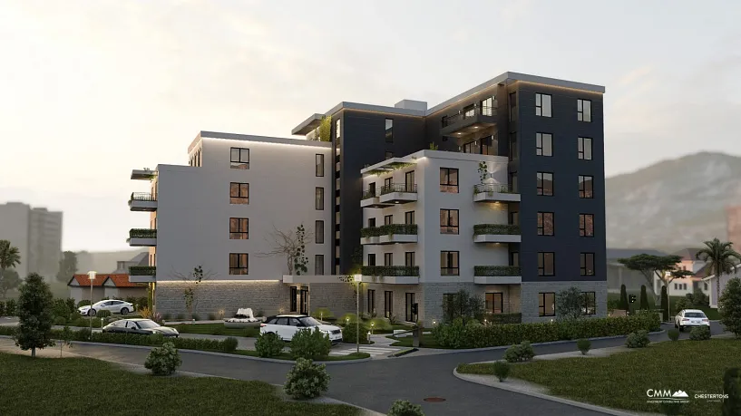 Das neue, moderne Gebäude bietet eine Reihe von Apartments mit einem, zwei oder drei Schlafzimmern
