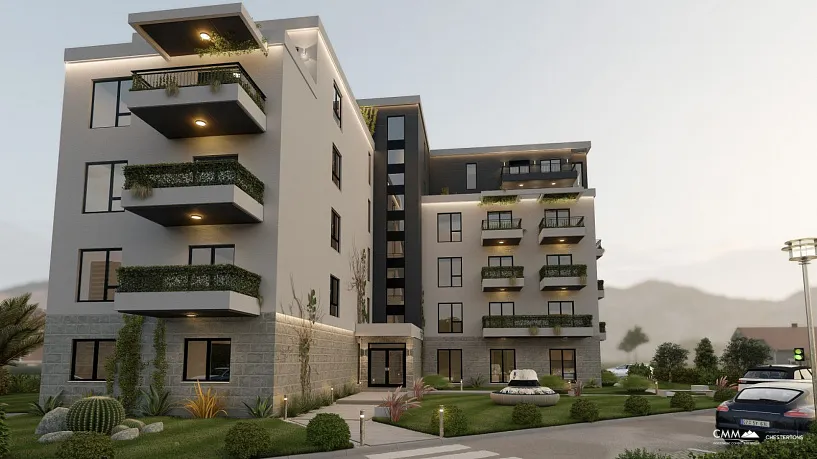 Das neue, moderne Gebäude bietet eine Reihe von Apartments mit einem, zwei oder drei Schlafzimmern