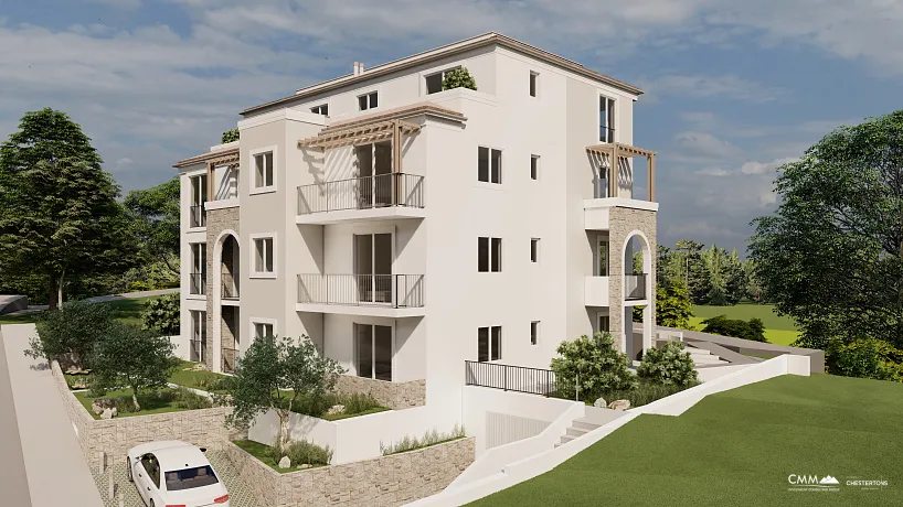 Moderne Einzimmerwohnung mit atemberaubender Aussicht in Tivat