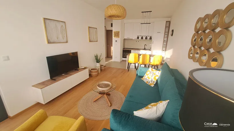 Möblierte Ein-Zimmer-Wohnung mit Meerblick und Garage – Bečići