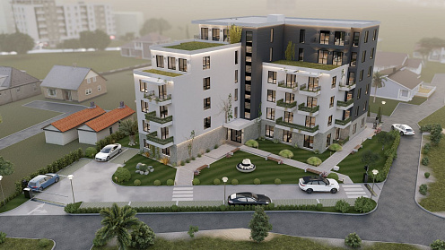 Das neue, moderne Gebäude bietet eine Reihe von Apartments mit einem, zwei oder drei Schlafzimmern