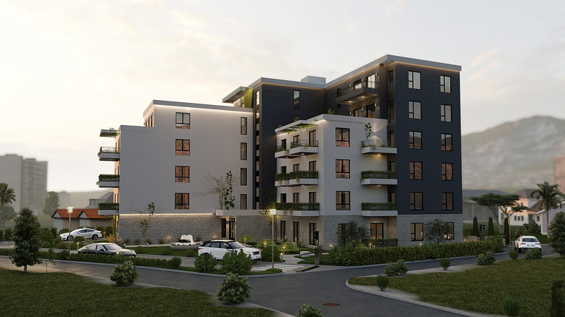 Das neue, moderne Gebäude bietet eine Reihe von Apartments mit einem, zwei oder drei Schlafzimmern