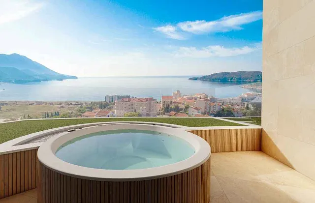 Apartments in neuem Komplex mit Pool und Spa in Becici — photo 11