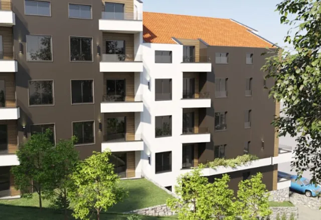 New apartment building in Budva with a swimming pool