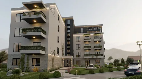Das neue, moderne Gebäude bietet eine Reihe von Apartments mit einem, zwei oder drei Schlafzimmern