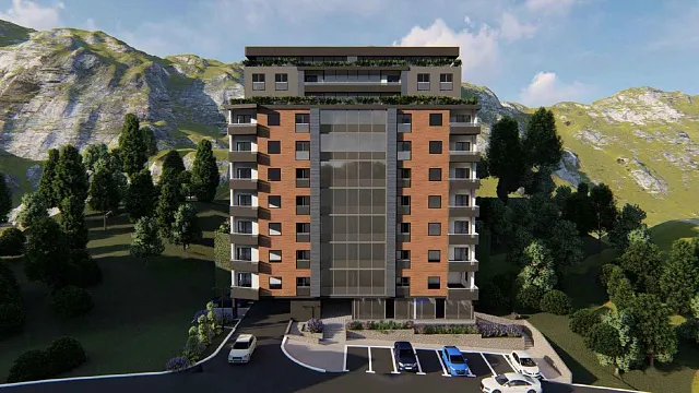 Apartment mit zwei Schlafzimmern in Becici mit Meerblick im Bau