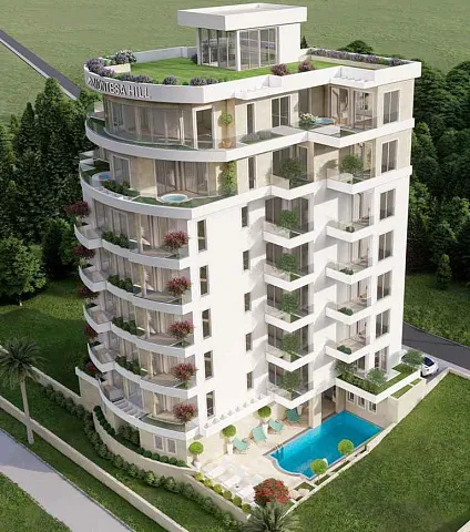 Apartments in neuem Komplex mit Pool und Spa in Becici