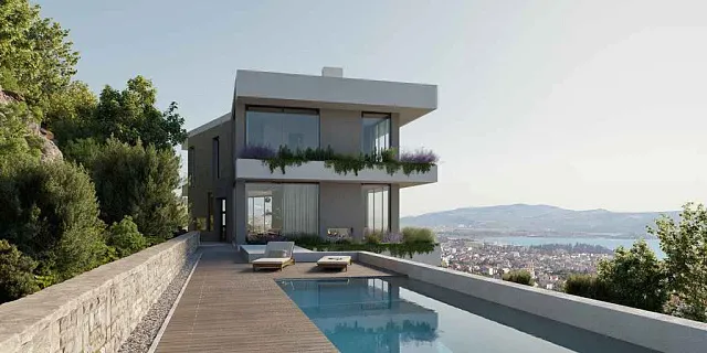 Villa mit einzigartigem Blick auf das Meer und Porto Montenegro