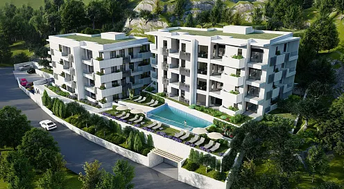 Neues modernes Gebäude in Petrovac in einem Komplex mit Schwimmbad