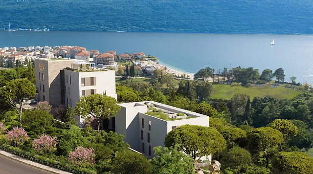 Moderne Wohnanlage in Herceg Novi mit Blick auf die Bucht von Kotor — photo 4